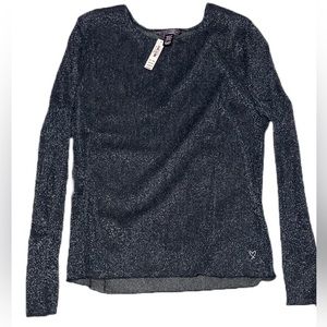 NWT Victoria’s Secret Limited Edition Black Shimmer Mesh Top Size M/L